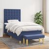 vidaXL Boxspringbett mit Matratze Blau 90x190 cm Stoff