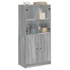 vidaXL Highboard mit T&uuml;ren Grau Sonoma 68x37x142 cm Holzwerkstoff