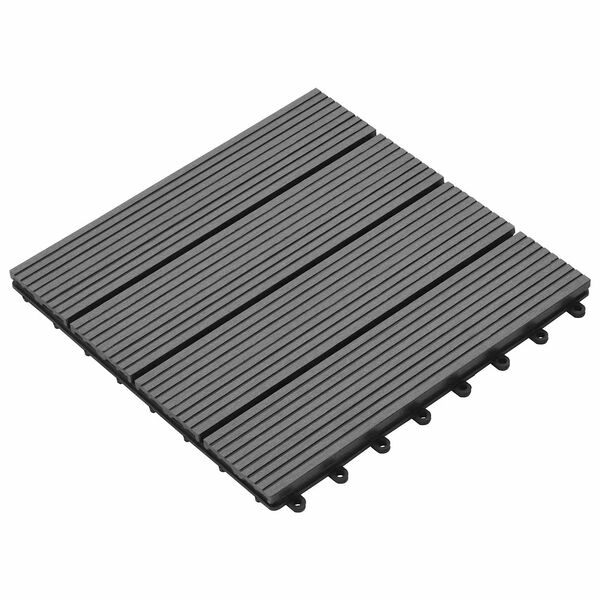 vidaXL Terrassenfliese 11 pcs Grau 30 x 30 cm WPC