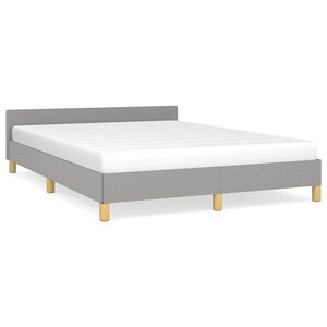 vidaXL Bettgestell ohne Matratze Hellgrau 140x190 cm Stoff