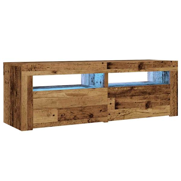 vidaXL Nachttische 2 Stk. mit LEDs Altholz-Optik 60x35x40 cm