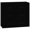vidaXL Sideboards 3 Stk. Schwarz Holzwerkstoff