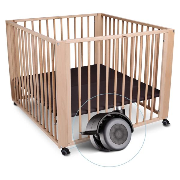 tiSsi Zusammenklappbares Laufgitter Moritz 90x95x75 cm Naturfarbend