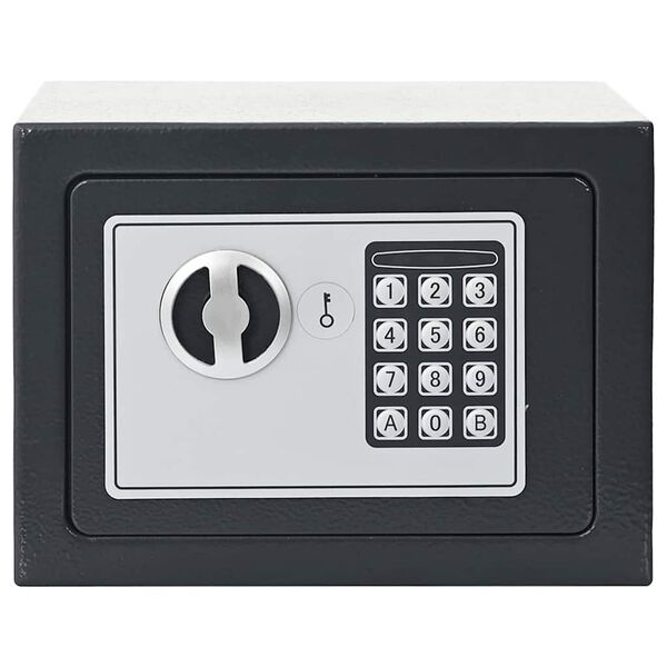 vidaXL Digitaler Safe mit Schloss Dunkelgrau 23 x 17 x 17 cm Stahl