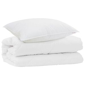 vidaXL Bettdecken Set mit Kissen 2 Stk. Wei&szlig; Mikrofaser