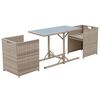 vidaXL 3-tlg. Bistro-Set mit Auflagen Poly Rattan Beige