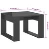 vidaXL Beistelltisch Hochglanz-Grau 50x50x35 cm Holzwerkstoff