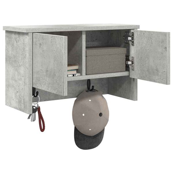 vidaXL Wandmontierter nachttisch mit Regal Beton Grau 50 x 20 x 30 cm