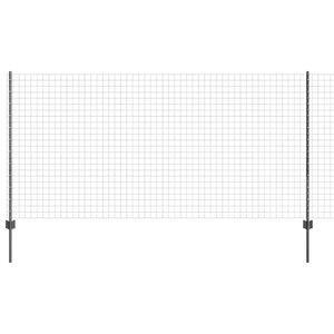 vidaXL Euro-Zaun mit Pfosten 25 x 1,2 m PVC-beschichteter Stahl Grau