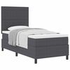 vidaXL Boxspringbett Dunkelgrau und Wei&szlig; 193 x 90 x 128 cm Cordstoff
