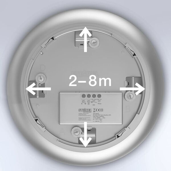 Steinel Sensor-Au&szlig;enleuchte DL Vario Quattro LED WW Silber 035440