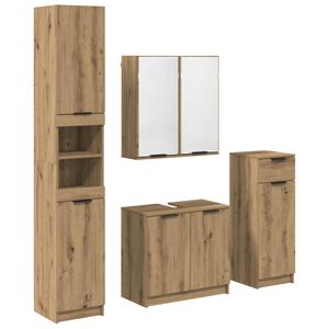 vidaXL Badezimmerm&ouml;bel-Set 4 stk. Artisan-Eiche 64,5 x 33,5 x 59 cm