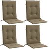 vidaXL Niedriglehner-Auflagen 4 Stk. Melange Taupe 100x50x4 cm Stoff