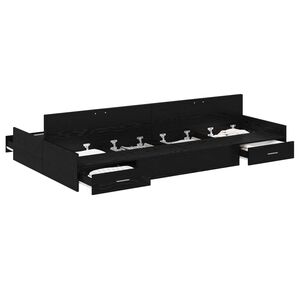 vidaXL Aufbewahrungsbettgestell Schwarz Eichen-Optik 120 x 200 cm