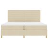vidaXL Boxspringbett mit Matratze Creme 200 x 200 cm Stoff