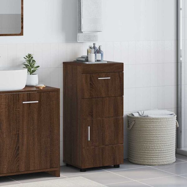 vidaXL Badezimmerschrank-Set TULUM Braun Eichen-Optik Holzwerkstoff