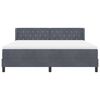 vidaXL Boxspringbett mit Matratze Dunkelgrau 200 x 180 cm Polyester