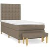 vidaXL Boxspringbett mit Matratze Taupe 80x200 cm Stoff