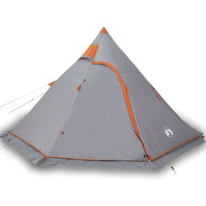 vidaXL Tipi-Campingzelt 5 Personen Grau Wasserdicht