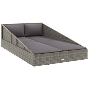 vidaXL Gartenbett Grau 110x200 cm Poly Rattan