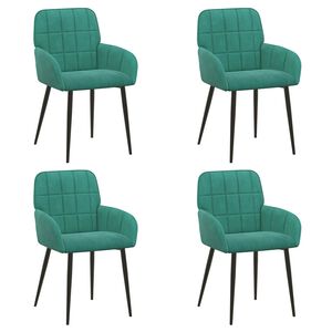 vidaXL Esszimmerst&uuml;hle 4 pcs Samt T&uuml;rkis 57 x 50 x 85 cm