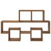 vidaXL Wandregal mit Regal Altholz 82 x 15 x 51 cm Holzwerkstoff