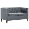 vidaXL Chesterfield-Sofa 2-Sitzer Stoffbezug Grau