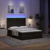 vidaXL Ottoman-Bett mit Matratzen & LEDs Schwarz 140x200 cm Samt