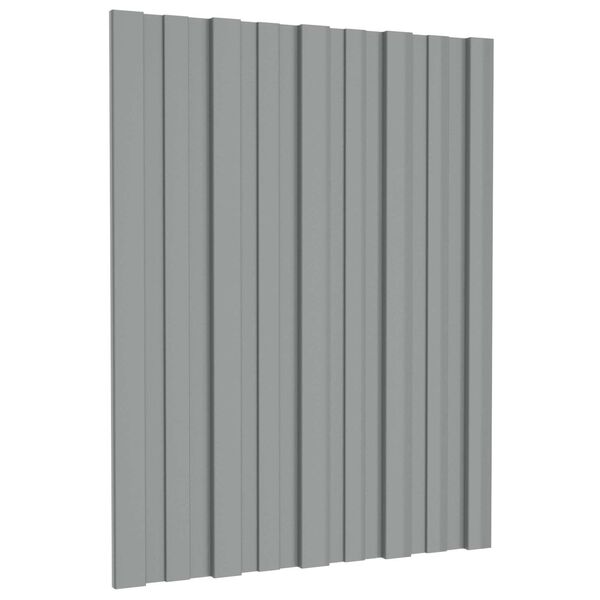vidaXL Dachpaneel 12 pcs Grau 60 x 45 cm Verzinkter Stahl