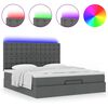 vidaXL Ottoman-Bett mit Matratze & LEDs Dunkelgrau 160x200 cm Stoff