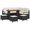 vidaXL Garten-Sofa-Set mit Kissen mit Speicher 9 pcs Schwarz und Creme
