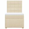 vidaXL Boxspringbett mit Matratze Creme 90x190 cm Stoff