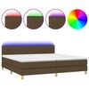 vidaXL Boxspringbett mit Matratze & LED Dunkelbraun 200x200 cm Stoff