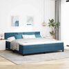 vidaXL Boxspringbett mit Matratze Dunkelblau 200 x 200 cm Samt