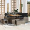 vidaXL Garten-Sofa-Set mit Kissen mit Speicher mit Kissen 8 pcs Grau
