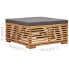 vidaXL Gartentisch und Fußhocker Set mit Dunkelgrauem Kissen Teakholz