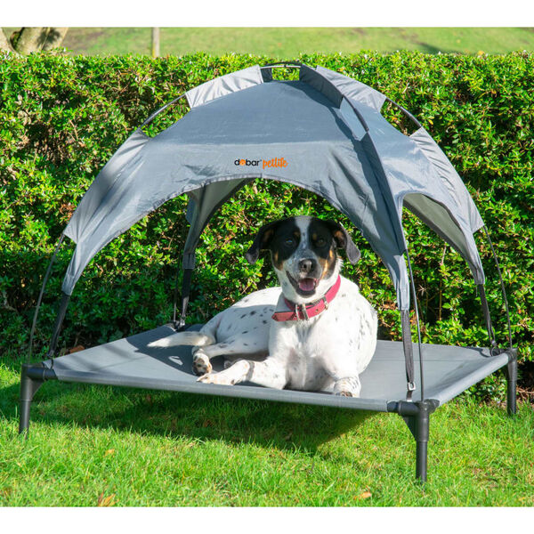dobar Outdoor Hundeliege mit Dach Anthrazit
