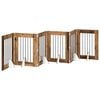 vidaXL Klappbares Hundetor mit St&auml;ndern 6 pcs Altholz 362 cm