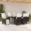 vidaXL Garten Essgruppe mit Kissen 7 pcs Braun Poly-Rattan
