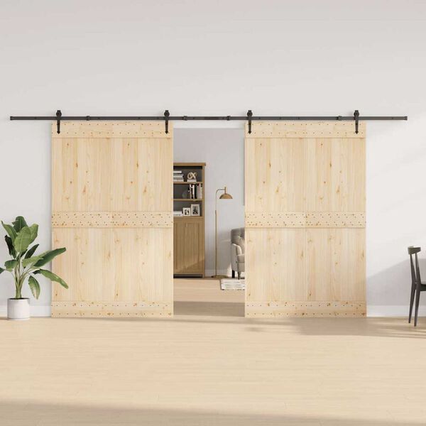 vidaXL Schiebet&uuml;rbeschlag-Set 427 cm Stahl Schwarz