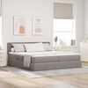 vidaXL Bett mit LED-Lichtleisten mit Kopfteil Taupe 180 x 200 cm Stoff