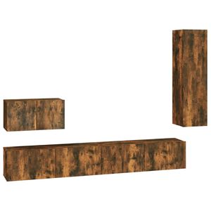 vidaXL 4-tlg. TV-Schrank-Set R&auml;uchereiche Holzwerkstoff