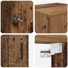vidaXL Wandschrank Altholz 34,5 x 34 x 90 cm Holzwerkstoff