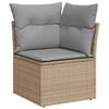 vidaXL Garten-Sofa-Set mit Kissen 13 pcs Beige Poly Rattan