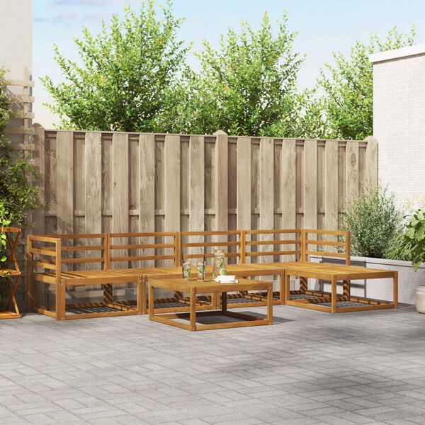 vidaXL Outdoor-Sofagarnitur 6 pcs Natur Massivholz Akazie