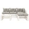 vidaXL 6-tlg. Garten-Lounge-Set Paletten mit Kissen in Taupe Holz