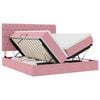 vidaXL LED-Speicherbett mit Matratze Rosa 180 x 200 cm Samt