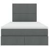 vidaXL Bett mit Stauraum und LED Dunkelgrau 120 x 190 cm Polyester