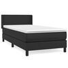 vidaXL Boxspringbett mit Matratze Schwarz 90x190 cm Kunstleder