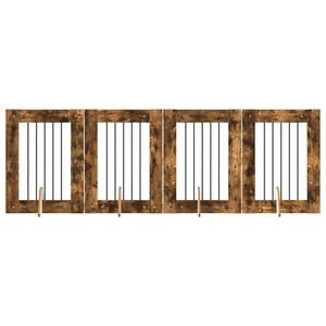 vidaXL Hundetor mit St&auml;ndern 4 pcs Ger&auml;ucherte Eiche 60 x 80 cm